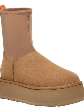 Women’s Tan Platform Heeled Boots - Classic Neutral Style